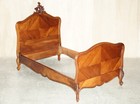 Pair Of French Louis Xv Napoleon Iii Ornately Carved Bed Stead Frames In Walnut