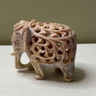 Carved Elephant Statue Figurine Mother Elephant With Baby Elephant Inside Figure