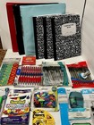 School Supplies Bundle Composition Book Pencils Erasers Scissors Pens Marker Lot