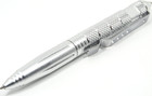 Tactical Silver Aluminum Pen W  Glass Breaker Cap Heavy-duty Writing Black Gift