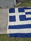 Vintage Greek Flag Greece Sewn Cloth Nautical Old Textile Art