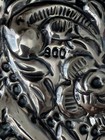 Vintage Turkish Wedding Bridal Courting Mirror 900 Silver Repousse 10  Hanging