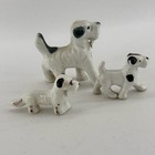 Vintage Porcelain Fox Terrier Figurines Lot Of 3 Mismatched Made In Japan