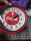 Vintage Coca Cola Red Wall Clock 9 1 2  Round