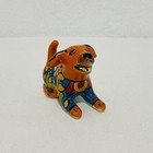 Talavera Pottery Playful Puppy Folk-art Figurine   Mexican Pottery   Signed