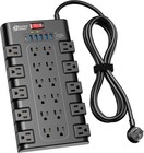 Superdanny Surge Protector Power Strip 22 Outlets 6 Usb 6 5 Ft Cord Black