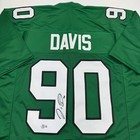 Autographed signed Jordan Davis Philadelphia Kelly Green Jersey Bas Coa