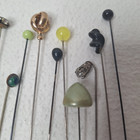 Lot Of 12 Assorted Vintage Antique Hat Stick Pins Big And Small