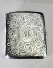 Pristine  1920s Hand Engraved Sterling Silver Smokes Case By Watrous Mfg  Co 