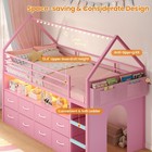 Twin Size Loft Bed For Kids 8 Storage Drawers   Led Lights