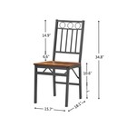 Iron wood Folding Kitchen Dining Chairs Set Of 2 Coffee Shop Chair Assembled