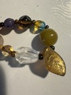 Adjustable Multicolor Beaded Bracelet Glass Plastic Leaf Charm Art Theme
