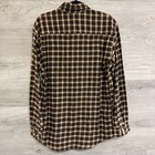 Basic Editions Flannel Shirt Mens Plaid 100  Cotton Long Sleeve Brown Size S