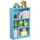 Compact Adjustable Bookshelf W  Shelves Sturdy Engineered Wood Storage Unit Us