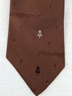 Vintage Regal All Silk Cravate Tie Brown Bronze Skinny Jacquard Necktie 50s 60s
