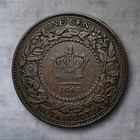1861          Nova Scotia One Cent - Large Rosebud Variety Nice Coin Free Shipping 
