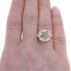 Yellow Gold Order Of The Eastern Star Ring 10k Lab-created Gemstone Oes Masonic