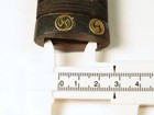 Antique Japanese Shakudo Fuchi Kashira Edo Period Gold Zogan Sword Fittings