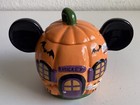 Disney Mickey Mouse Halloween Pumpkin Haunted House Ceramic Cookie Jar New