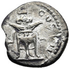 Domitian  ad 81-96   Rome Ar Denarius  16 8mm 2 5g   Tripod With Dolphin  A2631