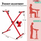 5core Keyboard Stand X Shape Adjustable Foldable Piano Stand W Locking Strap