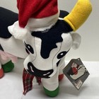 Vtg 1987 Kohls Dept  Store Christy The Cow Plush Stuffed Animal Santa Hat W tags