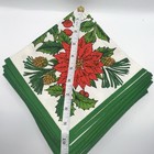 New Christmas Cloth Napkin Set Of 12 Poinsettia Red green