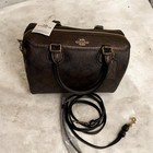 Nwt Coach Mini Bennett Satchel Signature Leopard Print Mixed Media Brown Multi