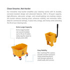 35-quart Commercial Mop Bucket With Side-press Wringer  Integrated Pour Spout  A