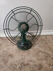 Rare Antique General Electric Vintage Desk Fan Army Green Works 