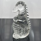 Dinosaur Animal Figurine Paperweight Crystal Art Glass Clear Sitting Dragon 4 5 