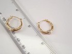 Delicate Vintage Women Estate Heart Hoop Earrings 14k Yellow Gold Plated