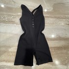 Womens Ribbed Workout Yoga Jumpsuit Romper Bodysuit Bodycon Sexy 1-piece Snaps M