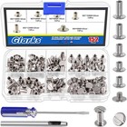    150 Sets Black Chicago Screws Assorted Kit M5 X 5mm-20mm For Leather