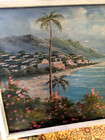 Mediterranean Coastal Village Beach Landscape Hand Painted Wall  Art On Canvas