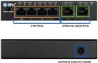 Bv-tech 6 Port Poe Switch-4 Poe Port 2 Ethernet Uplink Ext  Function 60w 802 3at