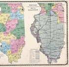 1871  Illinois Map  Geological   Political Original  16x13   Stunning Color