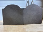 Pair Antique Cast Iron Bookends General Washington W troops Signed 5  Pounds