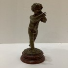 Antique  French Bronze Boy Playing Flute Signed L  Kley 5 1 2    Tall