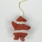 Vintage Small Plastic Flocked Blow Mold Santa Claus Christmas Tree Ornament