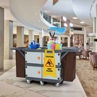 Multifunctional Janitorial Cart 220lbs With Vinyl Bag For Housekeeping Use