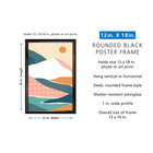 12  X 18  Rounded Photo Poster And Picture Frame Home Office Wall Decor Black