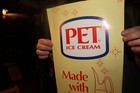 Vintage 1960 s Pet Ice Cream Paper Sign 17  X 10  Grocery Store Poster You Bet 