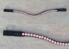 Leather Brow Band Wonderful Pink Stone Clear Crystal For Horse Bridle 