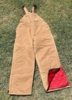 Carhartt Insulated Bib Overalls 6fbqz Brown 42x30  Made In Usa Vntg