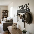 Metal Home Sweet Home Wall Mounted Key Holder Rack 10 Hooks Entryway Organizer