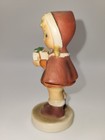 Vintage Ardent Christmas 50s 60s Ceramic Young Woman Red Bonnet W Present