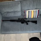 Bolt Action Spring Airsoft Rifle Black With Scope   Adjustable Stock    read Desc