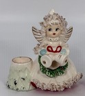 Vintage Commodore Japan Spaghetti Angel Candle Holders Set Of 2 Christmas Decor