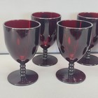 Anchor Hocking Ruby Red Water Goblets Set Of 7 Holiday Glasses 8 Oz